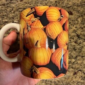 Starbucks Seasonal Pumpkin Pattern Ceramic Coffee Mug - Orange